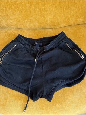 Louis Vuitton black Logo-Embossed Drawstring Athletic Shorts